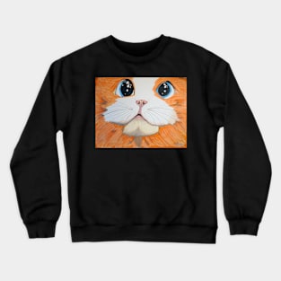 Orange Cat Face Crewneck Sweatshirt